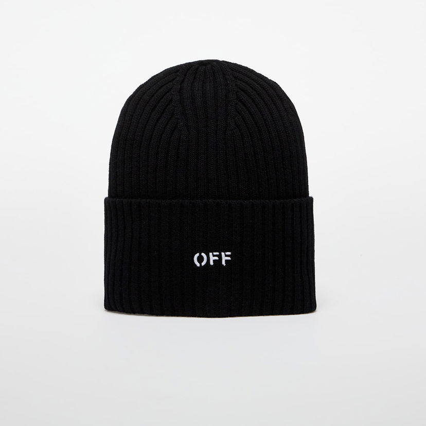 Kapica Off-White Off-White Off Stamp Loose Knit Beanie Crna | OWLC018C99KNI0041001