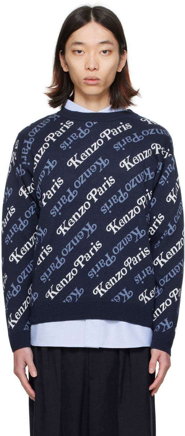 Džemper KENZO Paris VERDY x Sweater Tamnoplava | FE55PU4573CB