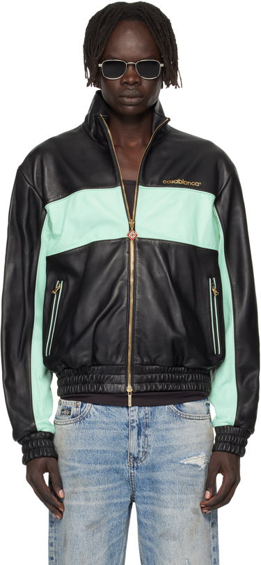 Jakna Casablanca Casablanca Track Leather Jacket Zelena | MPF25-JK-382-01, 0