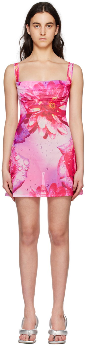 Haljina Miaou Miaou Ginger Floral Print Mini Dress Ružičasta | 5018PM1DYR