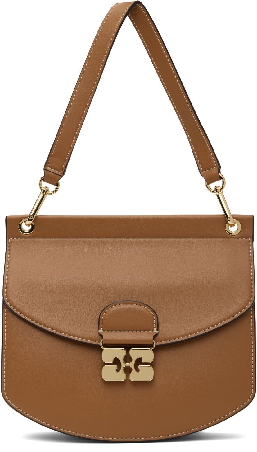 Ručna torbica GANNI GANNI Small Apo-G Shoulder Bag Smeđa | A6448