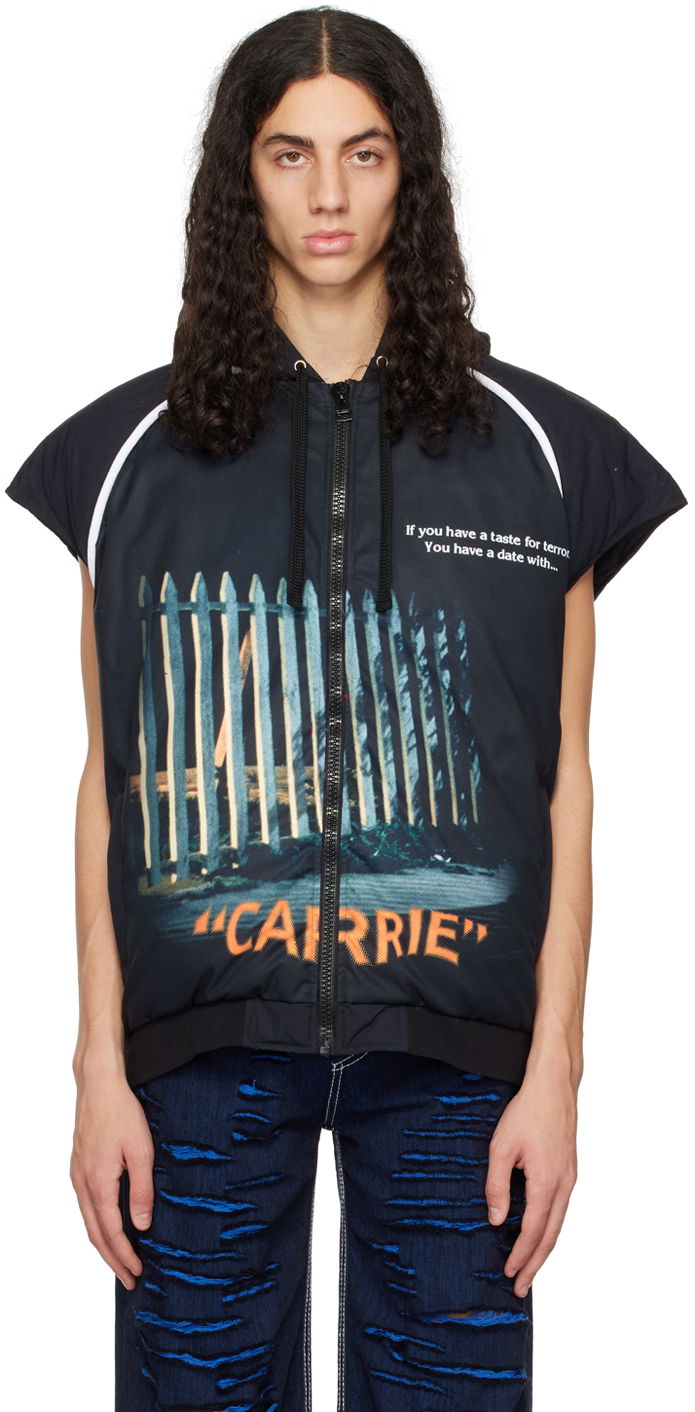 Prsluk JW Anderson Black 'Carrie' Gate Printed Vest Crna | JK0207-PG0994