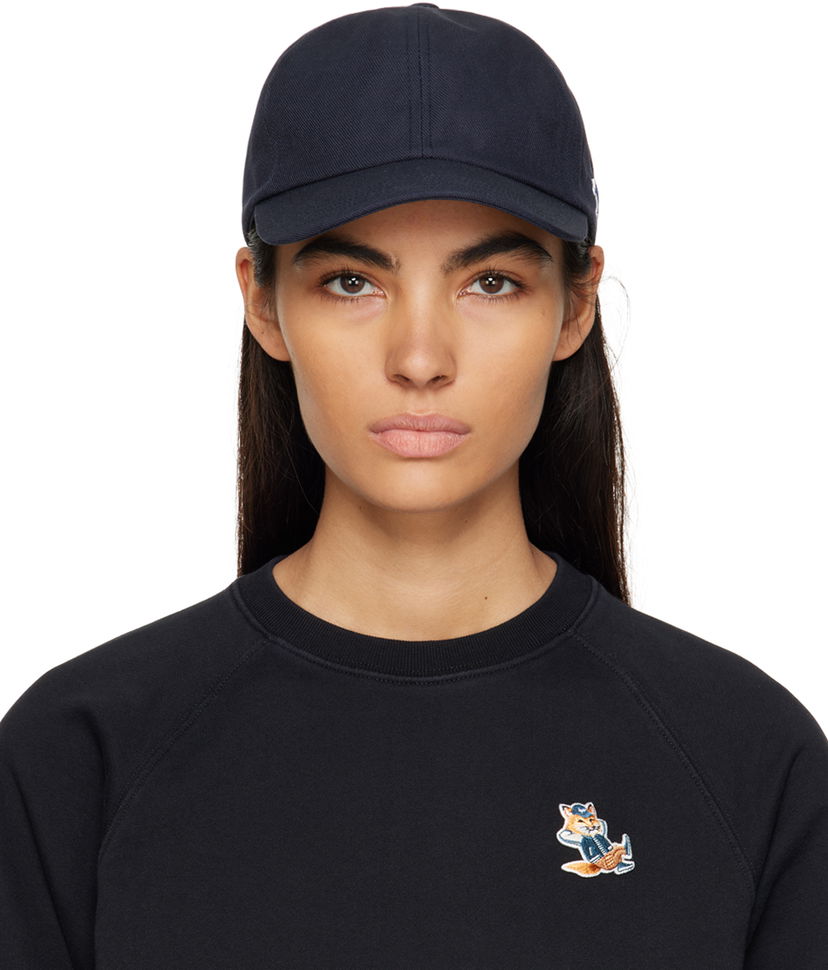 Kapa MAISON KITSUNÉ Tricolor Fox Cap Crna | HU06100WW0007