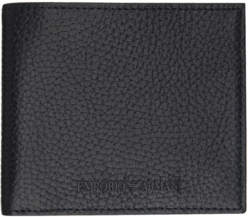 Novčanik Emporio Armani Tumbled Leather Wallet Crna | Y4R168 Y068E