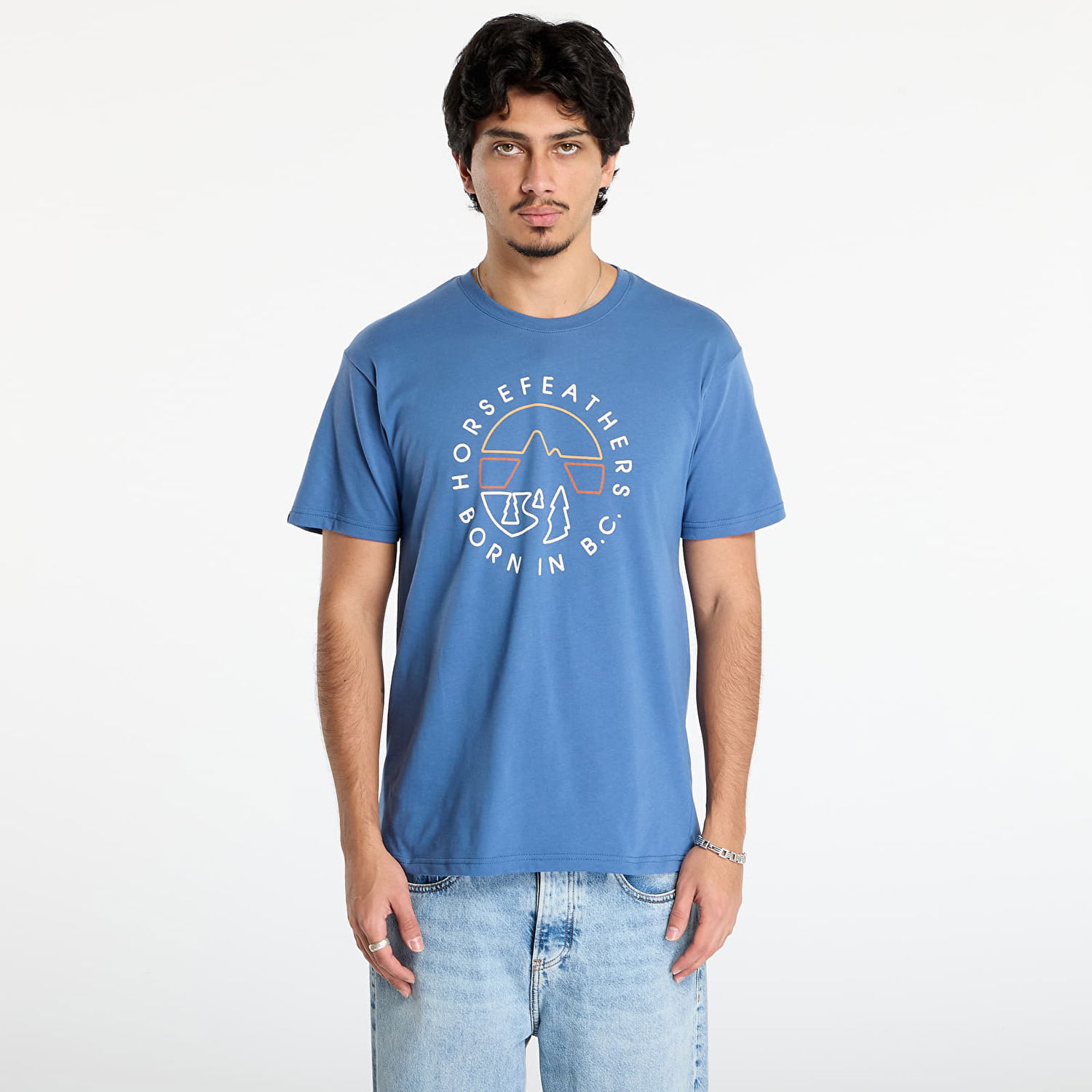 Majica kratkih rukava Horsefeathers T-shirt Line Circle XXL Plava | SM1392C, 0