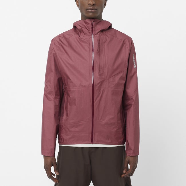 Jakna Salomon Bonatti Waterproof Hooded Jacket Tamnocrvena | LC2686300