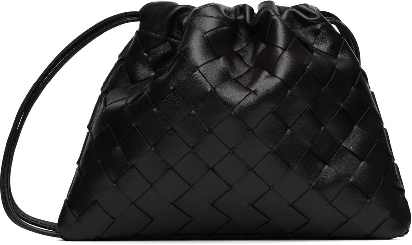 Ručna torbica Bottega Veneta Bottega Veneta Small Intrecciato Leather Pouch Crna | 816987 V3IV1