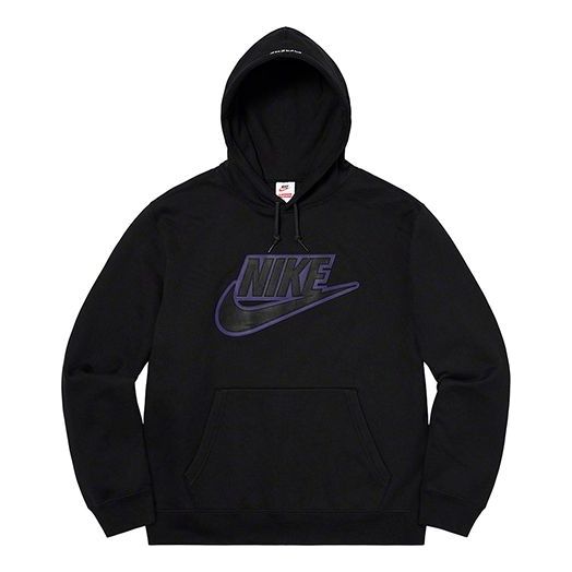 Dukserice Supreme Leather Applique Hoodie Crna | SUP-FW19-10721