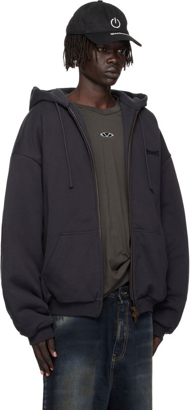 Dukserice VETEMENTS VETEMENTS Puffed Oversized Zip-Up Hoodie Crna | UH76ZU860B, 1