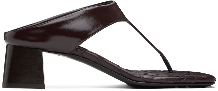 Njega cipela Bottega Veneta Bottega Veneta Marella Thong Heeled Sandals Tamnocrvena | 807023 V3H90