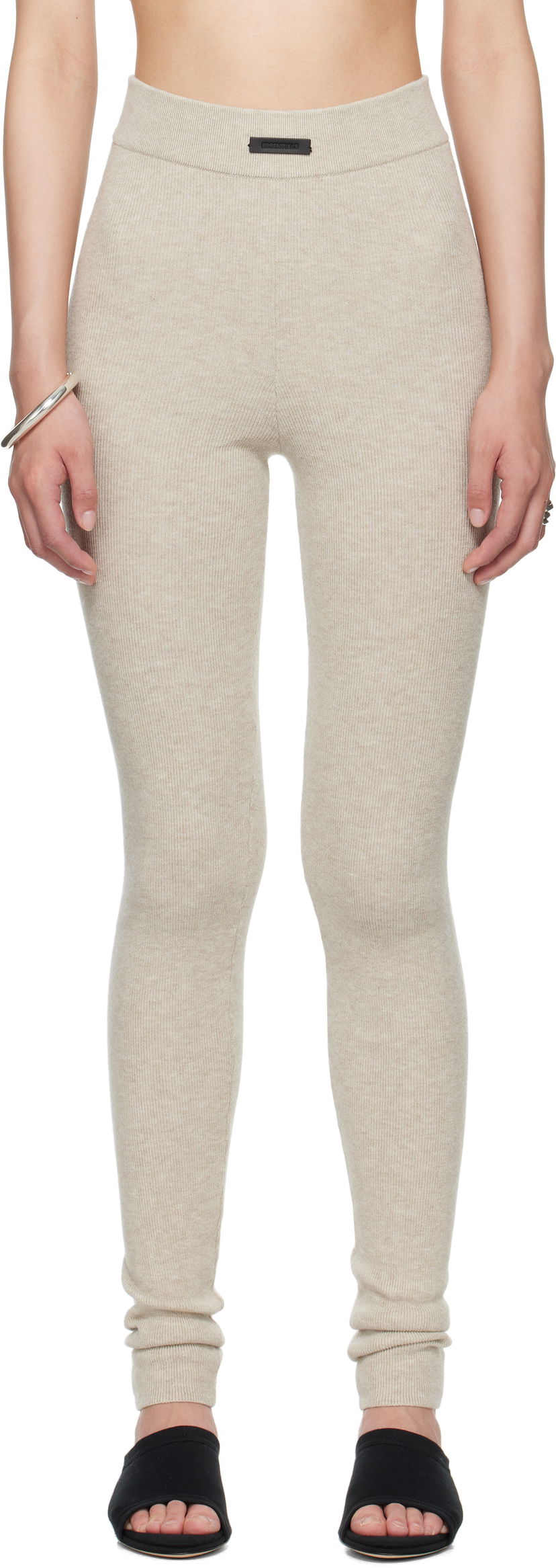 Tajice Fear of God Fear of God ESSENTIALS Soft Rib Leggings Bež | 192SP257491FW