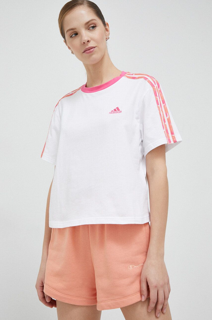 Crop top adidas Originals Essentials 3-Stripes Single Jersey Crop Top Bijela | IC9882, 0