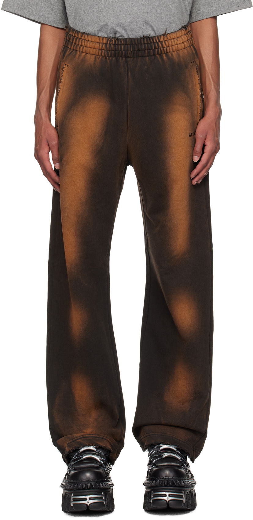 Trenirka We11done Washed Logo Sweatpants Smeđa | WD-TA3-24-701-U-BK