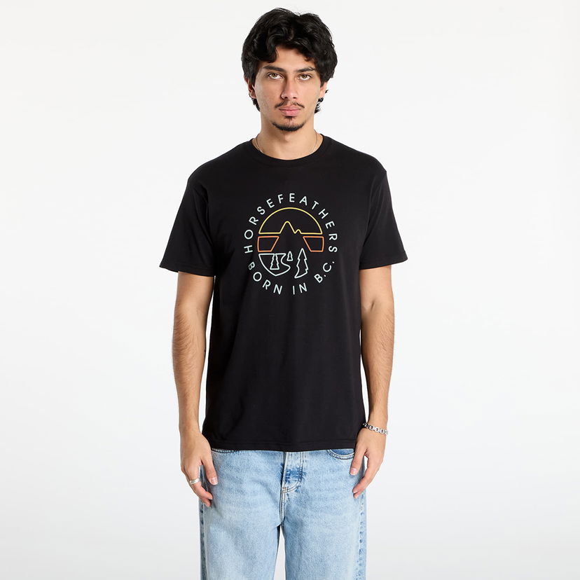 Majica kratkih rukava Horsefeathers Line Circle T-Shirt Crna | SM1392B