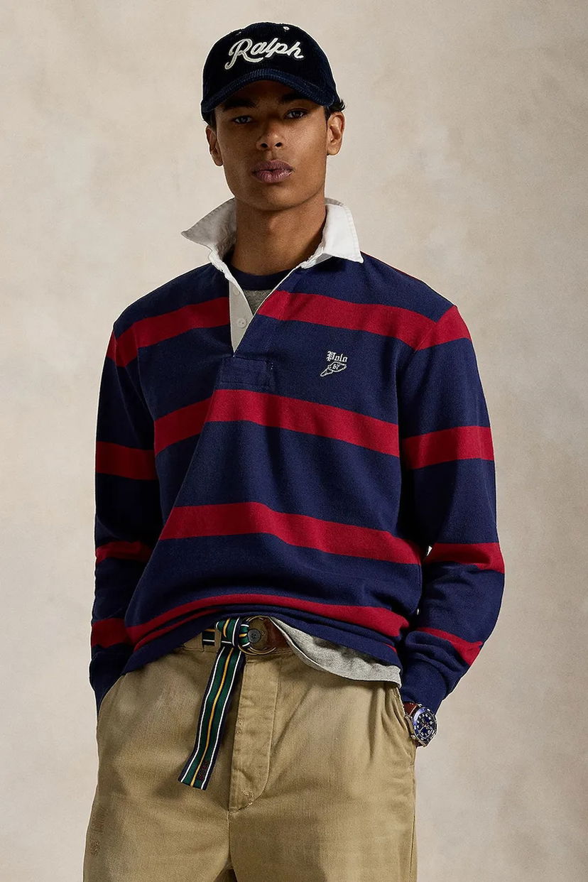 Polo majica Polo by Ralph Lauren Polo Ralph Lauren Lsrugbym2 Long Sleeve Rugby Shirt Tamnoplava | 710972673