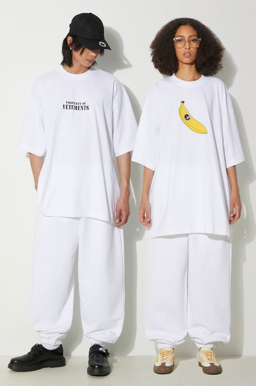 Majica kratkih rukava VETEMENTS VETEMENTS Logo Sweatpants Bijela | UE64SP600W
