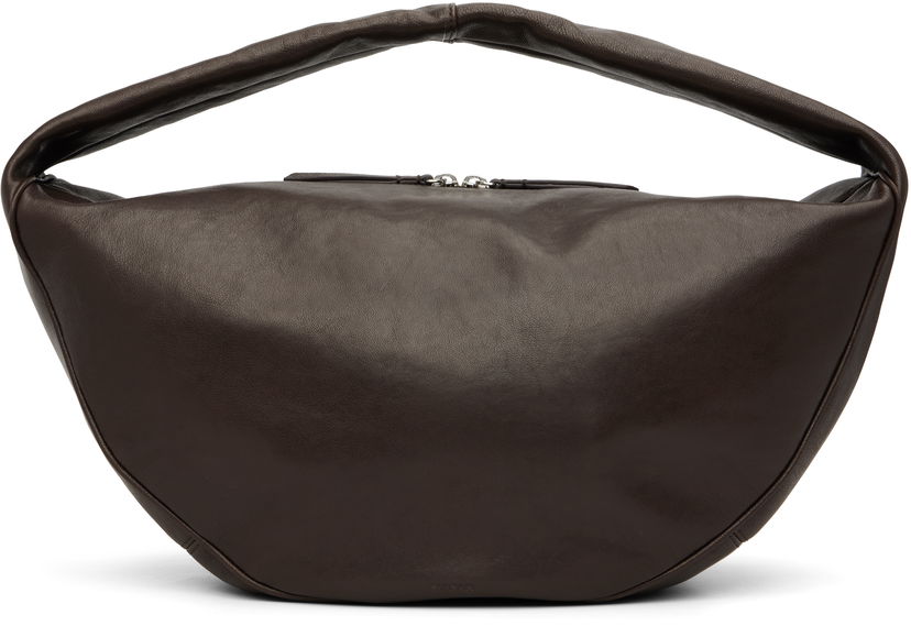 Torba za rame BY FAR BY FAR Maxi Cush Washed Leather Shoulder Bag Smeđa | MWBSB022LL034BR054PL