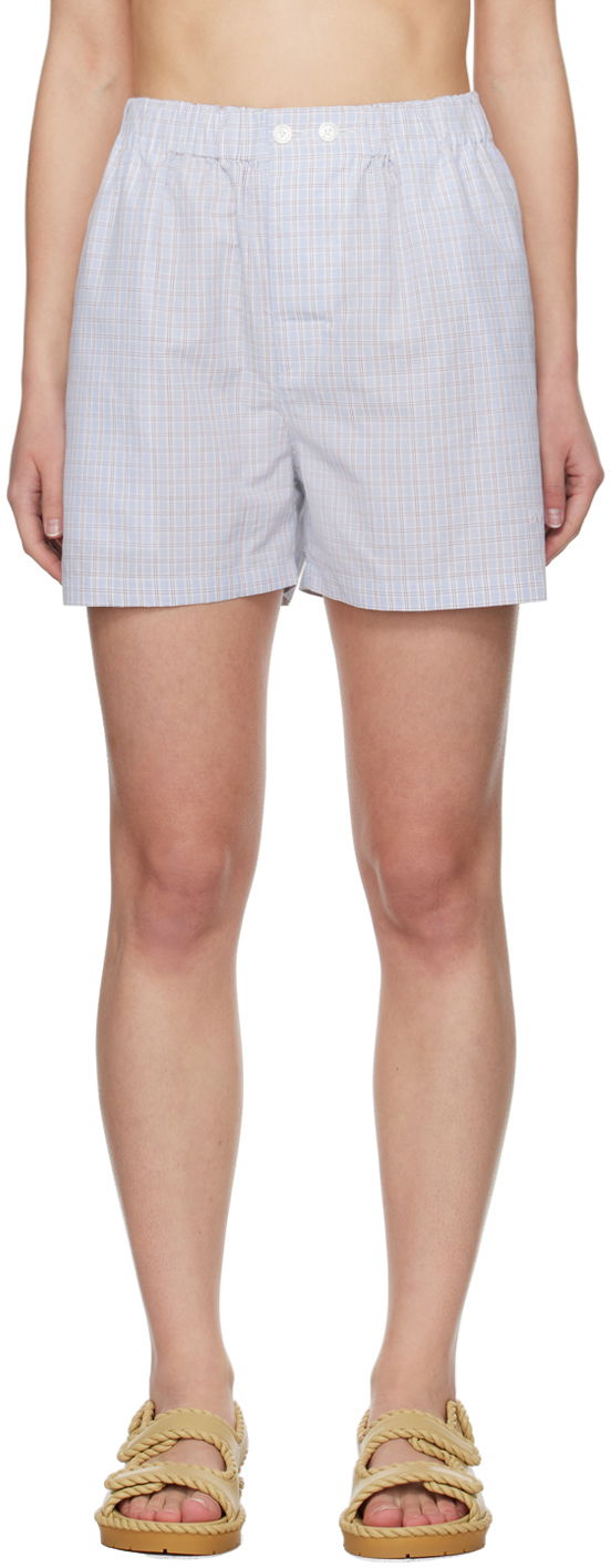 Kratke hlače Bottega Veneta Checked Shorts Plava | 770254 V3ZB0