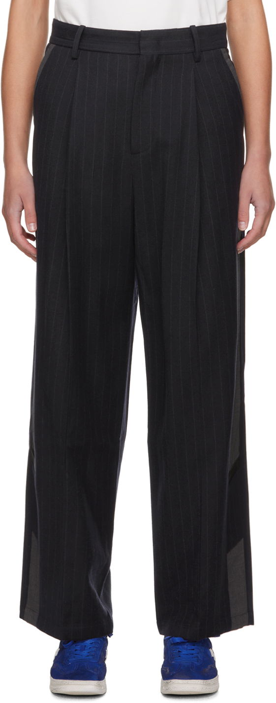 Hlače ADER ERROR Pinstripe Wide-Leg Trousers Crna | BMADFWSA0203NV