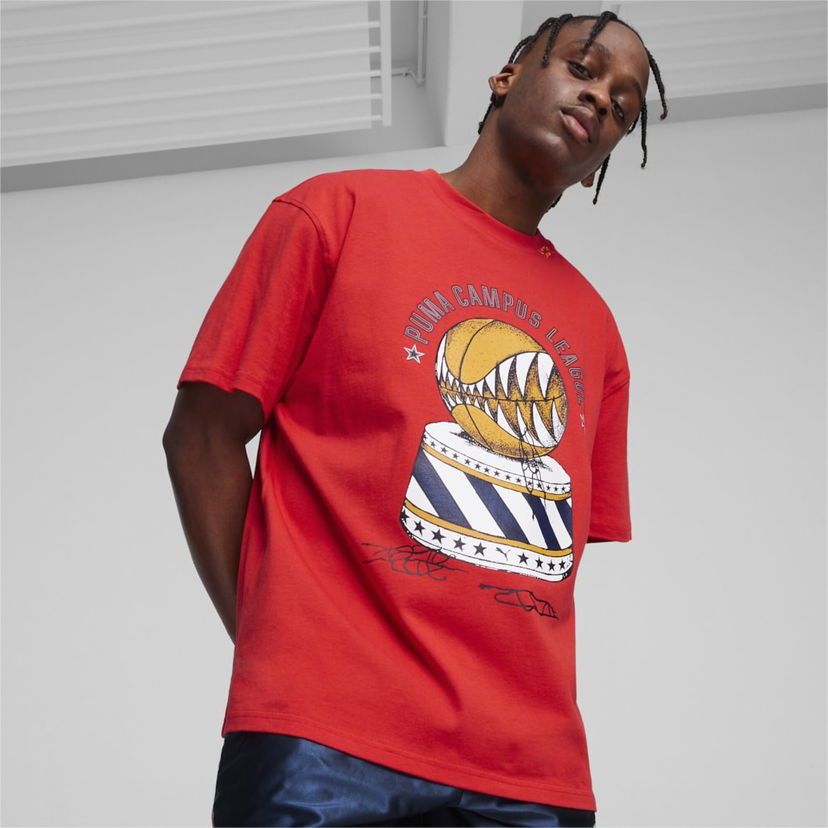 Majica kratkih rukava Puma Showtime Tee 3 Crvena | 624740-01
