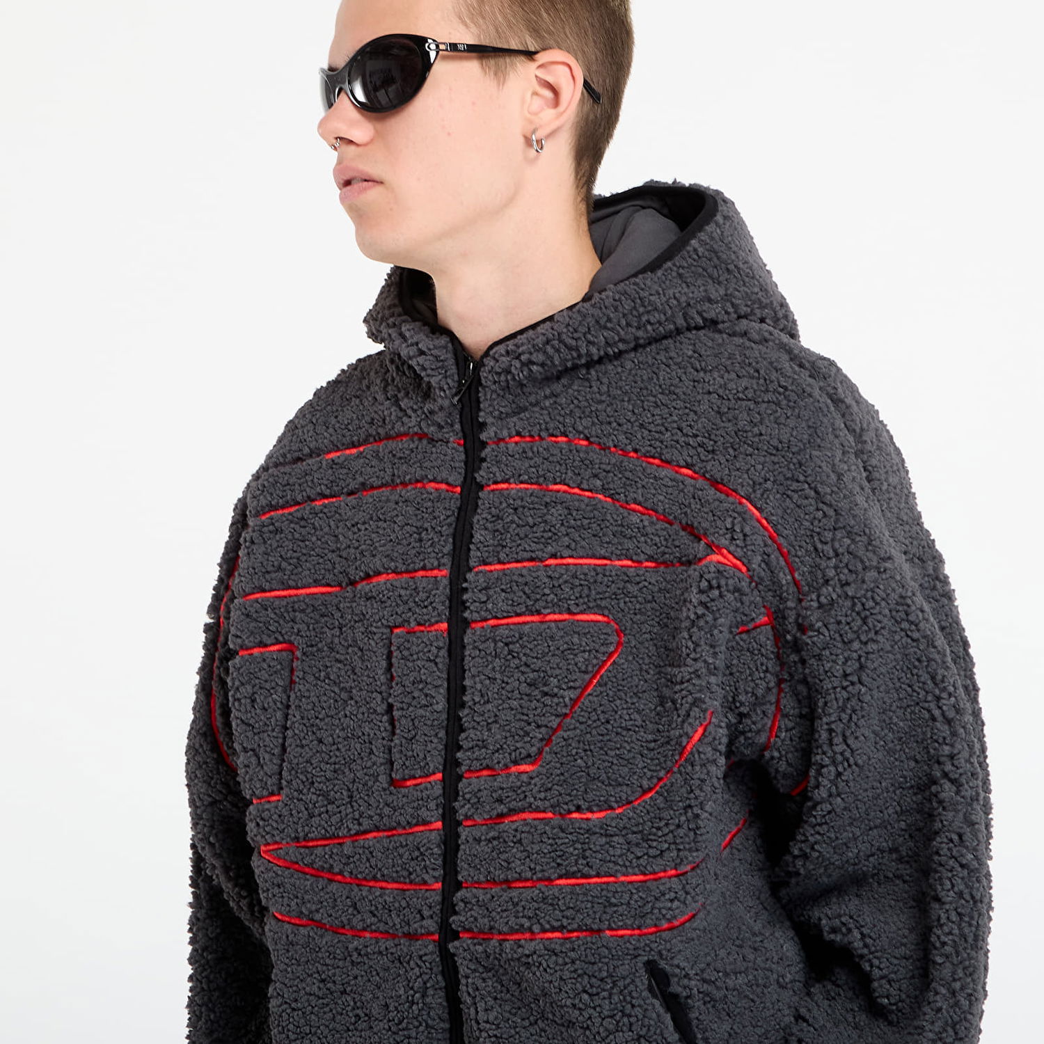 Dukserice Diesel Diesel S-Zat Fleece Hoodie Siva | A18947_0KIBT 9AW, 1