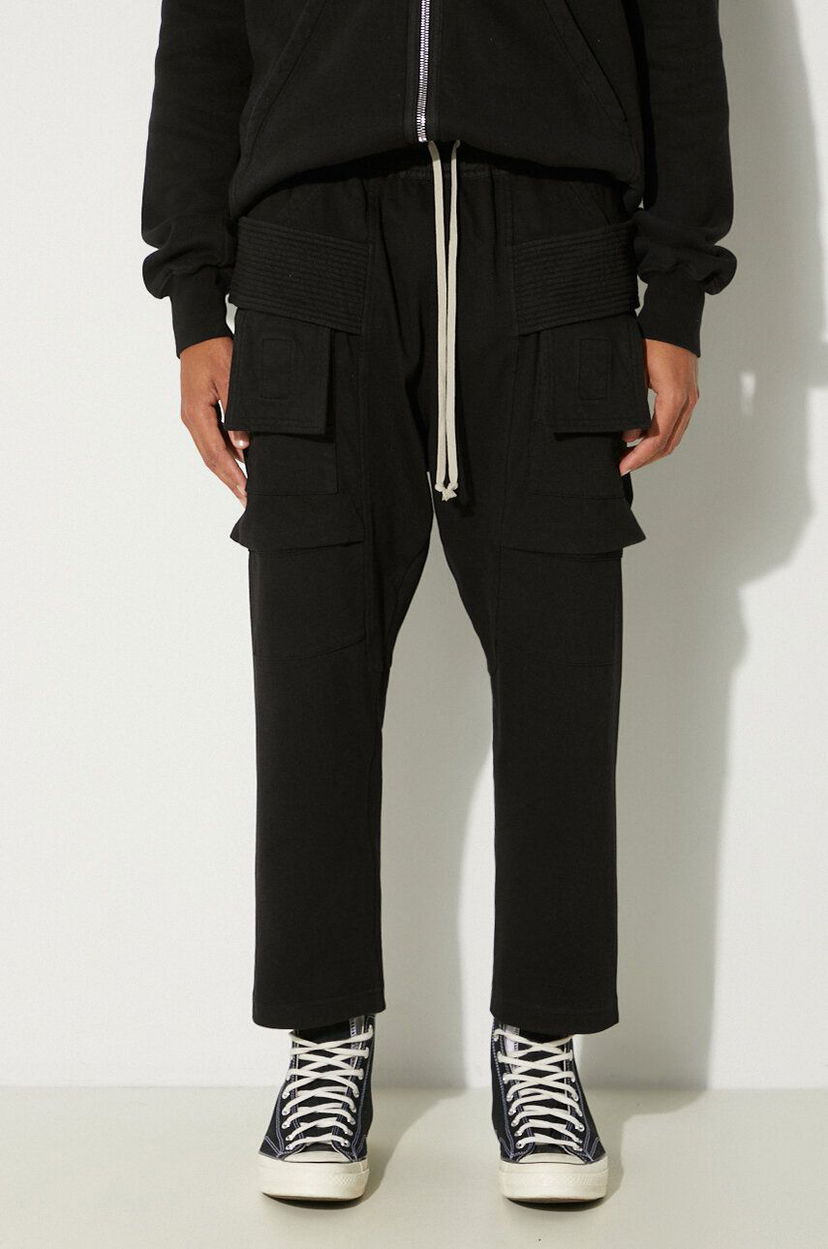 Cargo hlače Rick Owens Rick Owens Creatch Cargo Cropped Drawstring Sweatpants Crna | DU02D2371.RIG