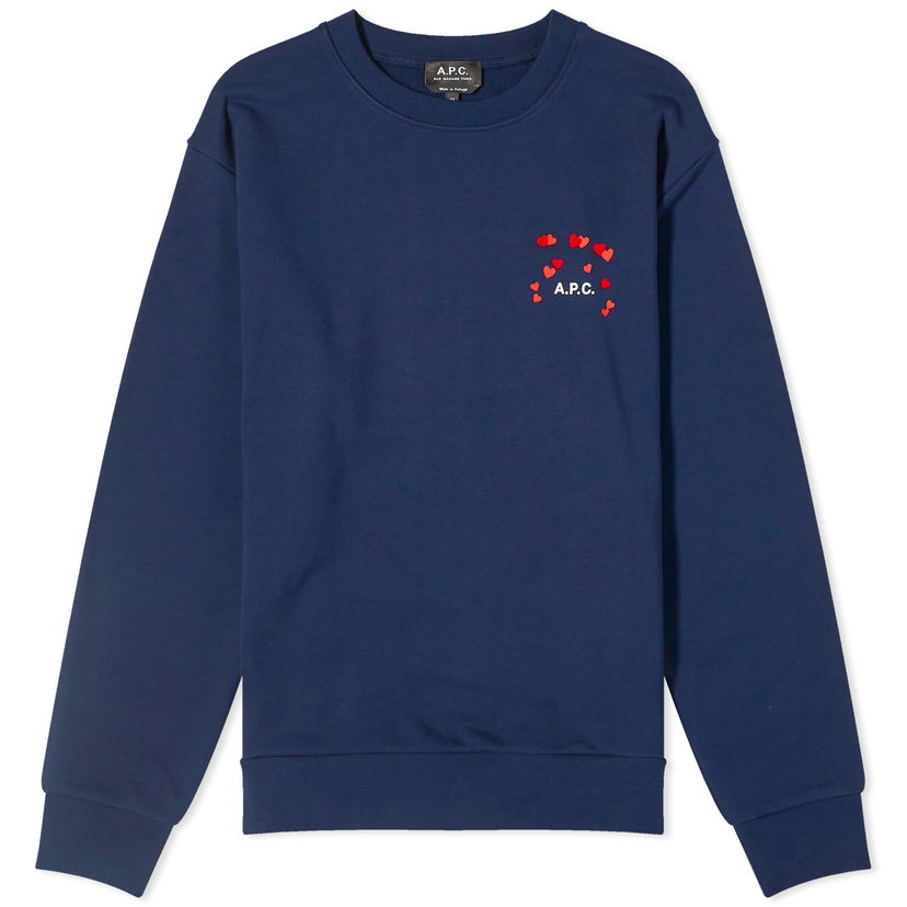 Džemper A.P.C. alentines Logo Crewneck Tamnoplava | COEIP-M27895-IAK
