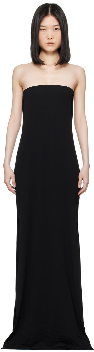 Haljina Ann Demeulemeester Strapless Maxi Dress Crna | 2401-W-JDR30-FA433-099
