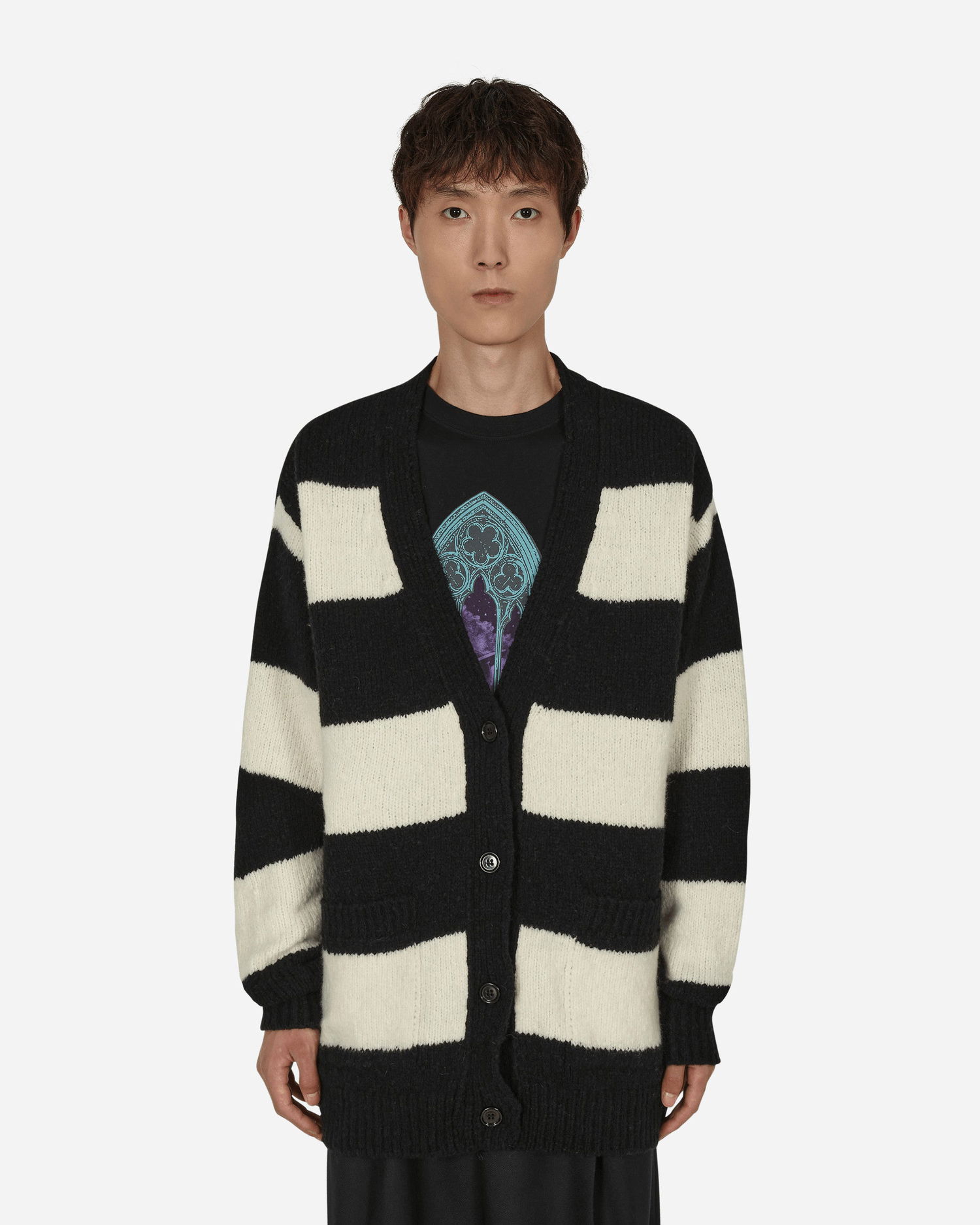 Džemper Dries Van Noten Naffs Striped Cardigan Crna | 222-021210-5706-900, 1