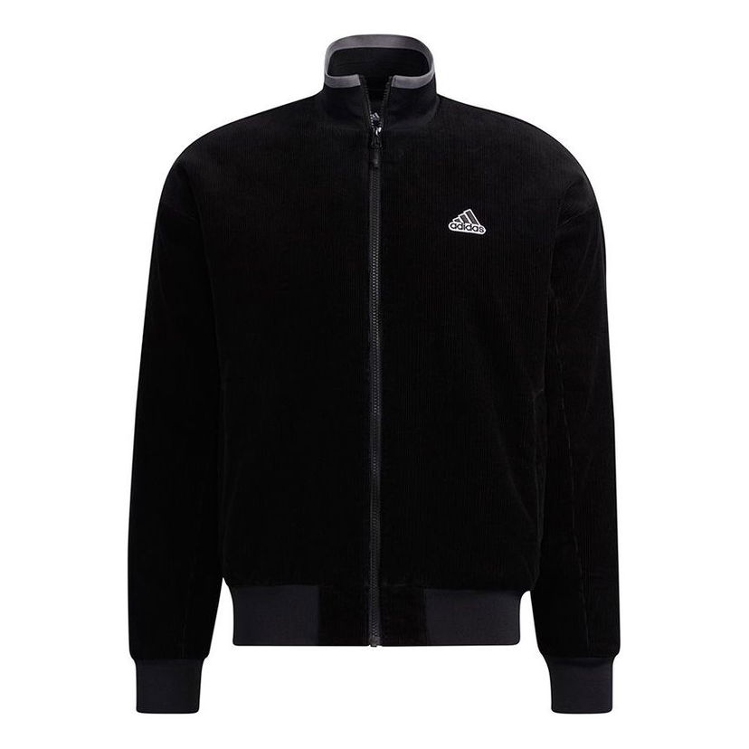 Bomber jakna adidas Originals Corduroy Stand Collar Jacket Crna | HD0360