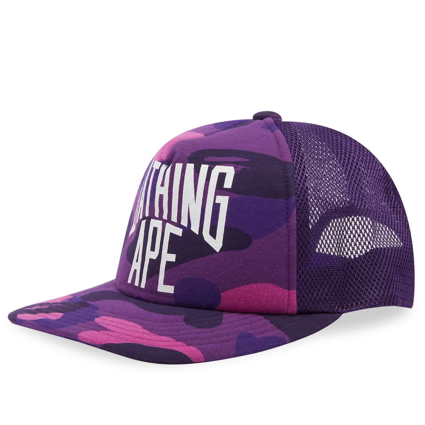 Kapa BAPE A Bathing Ape Colour Camo NYC Logo Mesh Cap Ljubičasta | 001CPK301005M-PPL