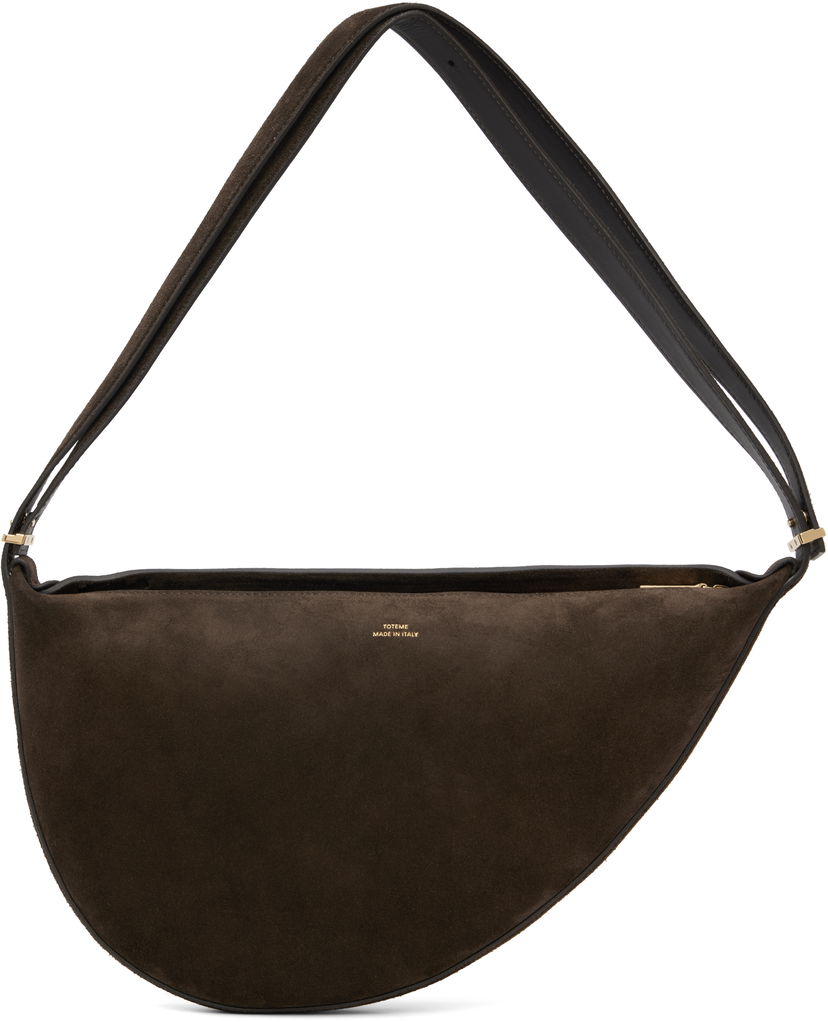 Torba za rame TOTEME TOTEME Suede Scooped Sling Bag Smeđa | 252-WAL2276-LE0004
