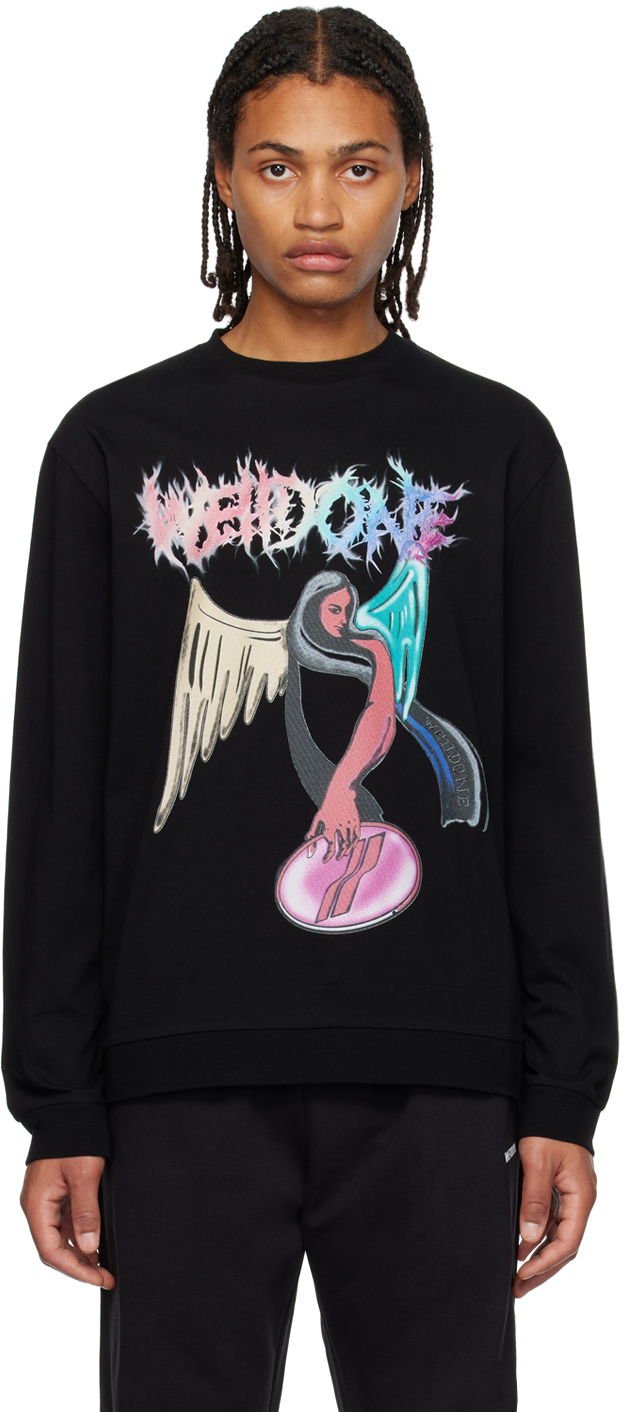 Dukserice We11done We11done Graphic Print Sweatshirt Crna | WD-TS3-23-785-U-BK