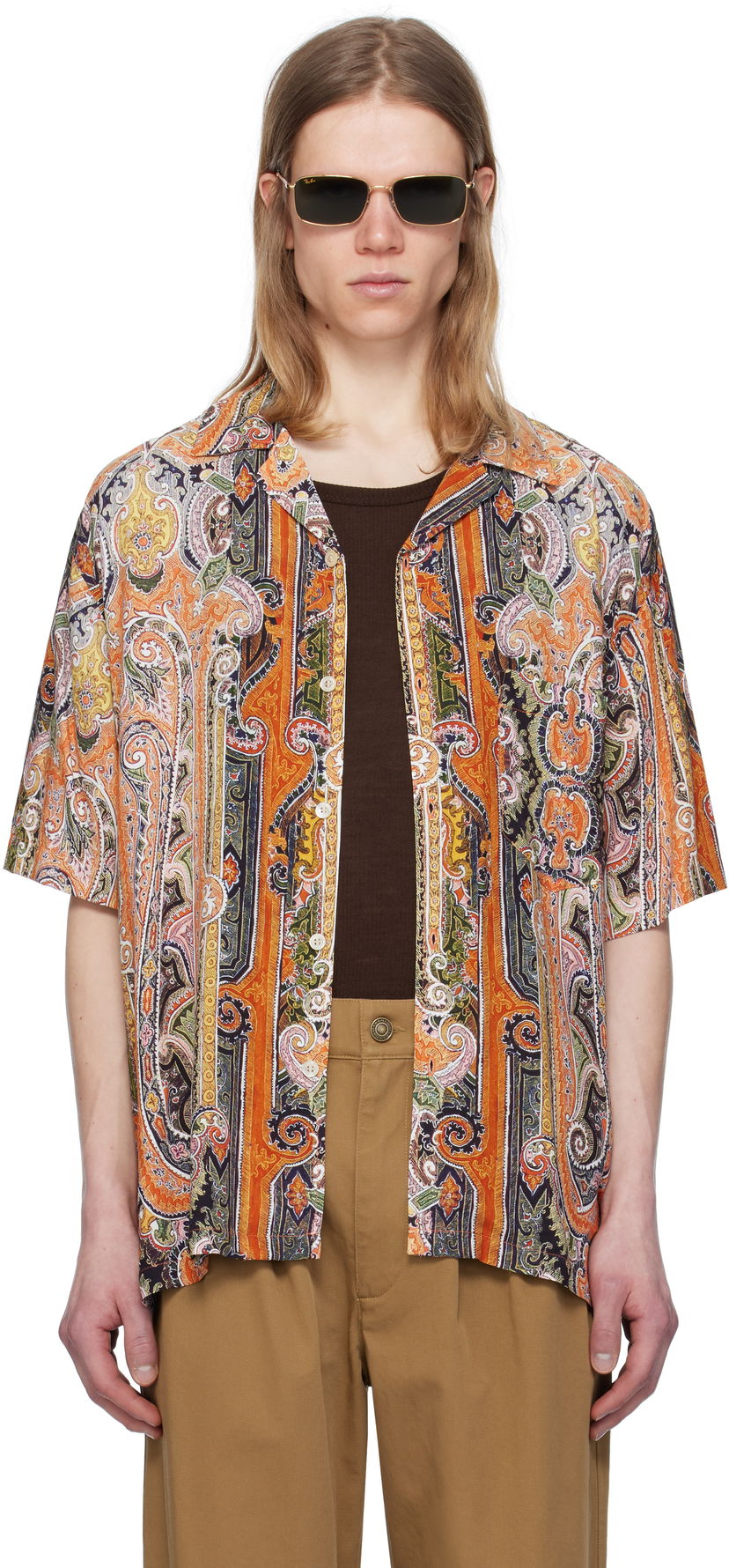 Košulja ISABEL MARANT Isabel Marant Vazlo Paisley Shirt Narančasta | CH0236HA-C2I08H