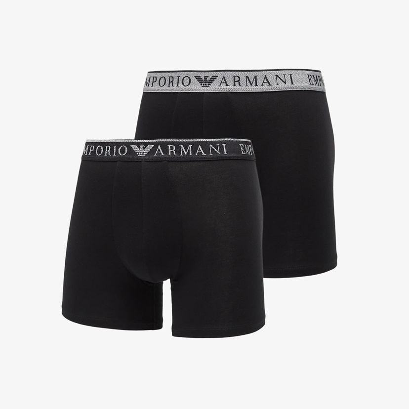 Bokserice Emporio Armani EA7 Bottom Trunk 2-Pack Black/ Black Crna | EM000255AF10776MC108