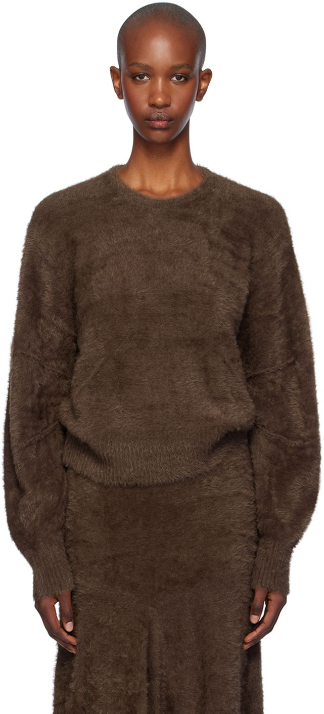 Džemper Helmut Lang Helmut Lang Eyelash Apex Women's Sweater Smeđa | O06HW707