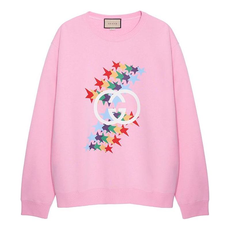 Džemper Gucci Gucci Crewneck Sweatshirt With Stars Print Ružičasta | 626990-XJDNK-5904