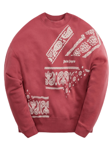 Dukserice Palm Angels Bandana Print Crew Tamnocrvena | PMBA026F21FLE0112805
