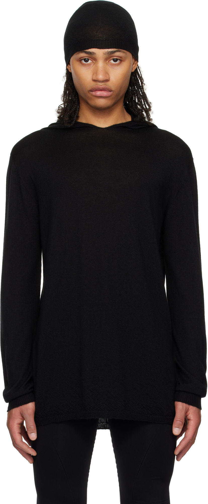 Dukserice Rick Owens Rick Owens Hollywood Oversized Long Sleeve Hoodie Crna | RU01E5623 WS