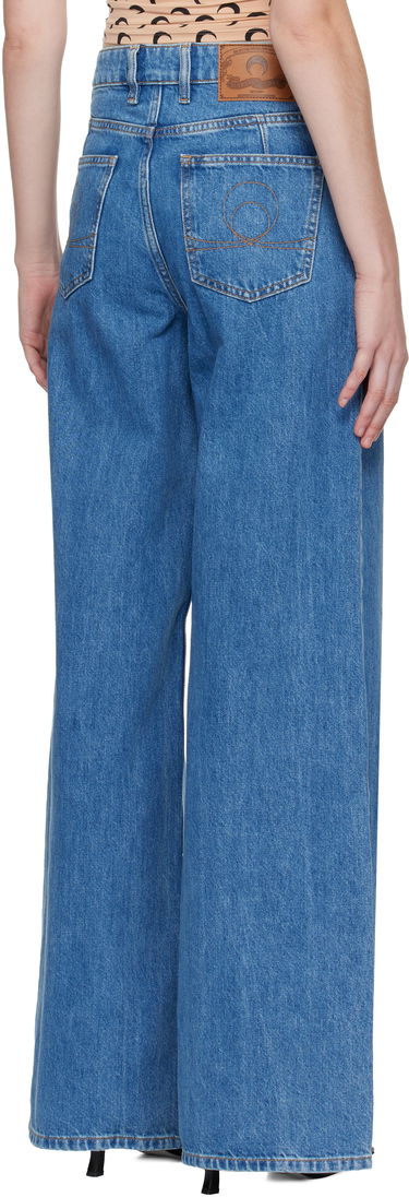 Jeans Marine Serre Marine Serre Moon Laser High-Waist Flare Jeans Plava | WPA159ACDEN0002, 2
