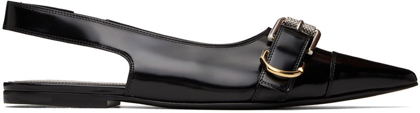 Njega cipela Givenchy Givenchy Voyou Slingback Flats Crna | BE500SE28Z001