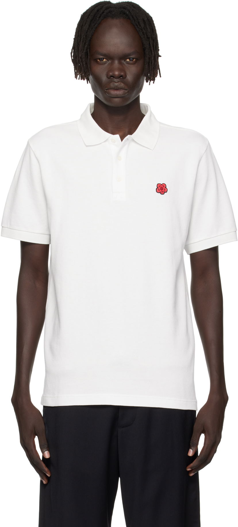 Polo majica KENZO Kenzo Paris 'Boke Flower' Slim Fit Polo Bijela | FF65PO1534PU