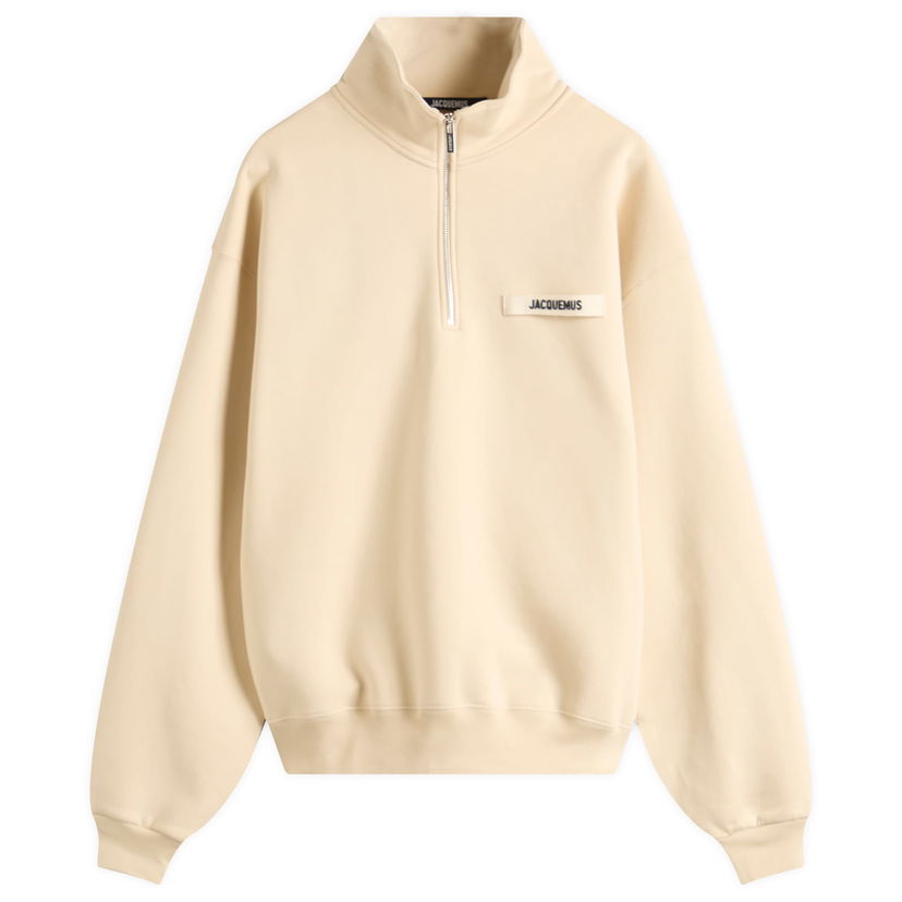 Dukserice Jacquemus Jacquemus Grosgrain Zip Sweat, Size Large Bež | 25ESSM00313AJ00174-150