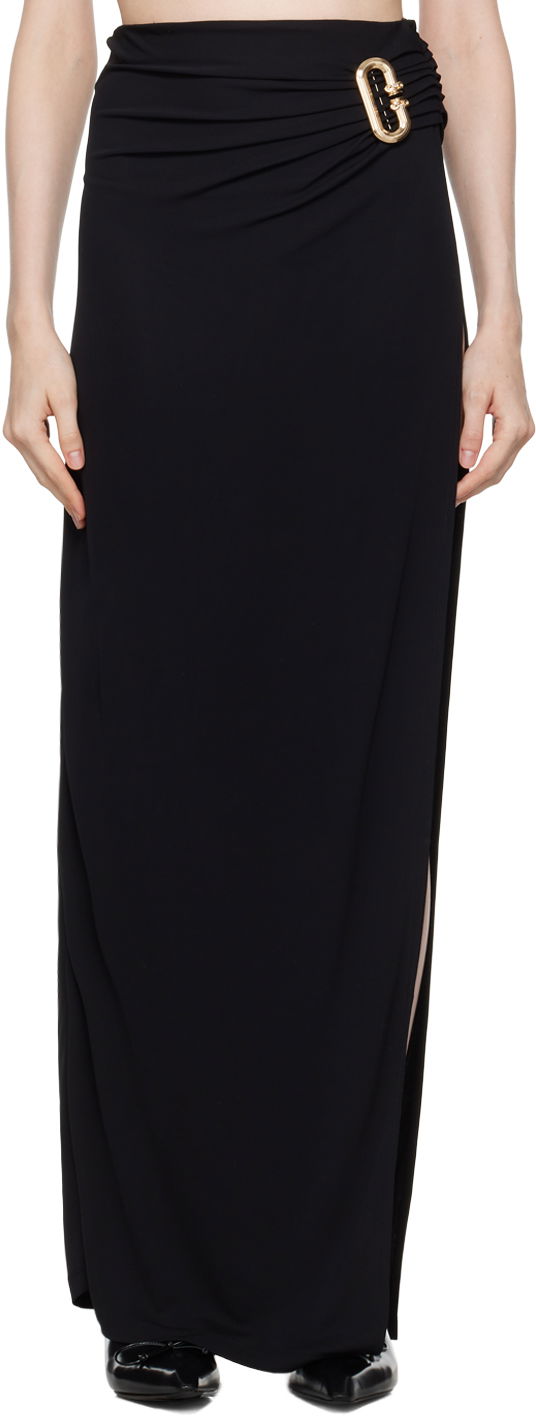 Suknja Casablanca Black Draped Maxi Skirt Crna | WF24-SK-131-01