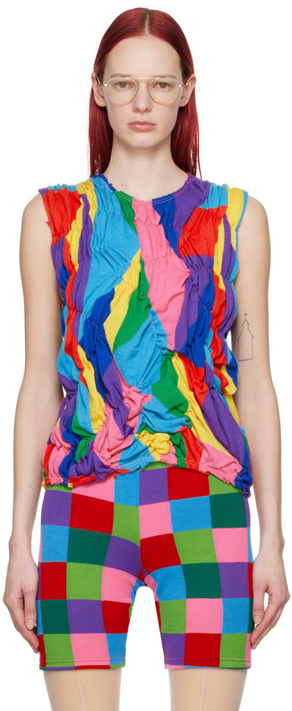 Majica bez rukava Comme des Garçons Multicolor Ruched Tank Top Višebojno | GM-T025-051