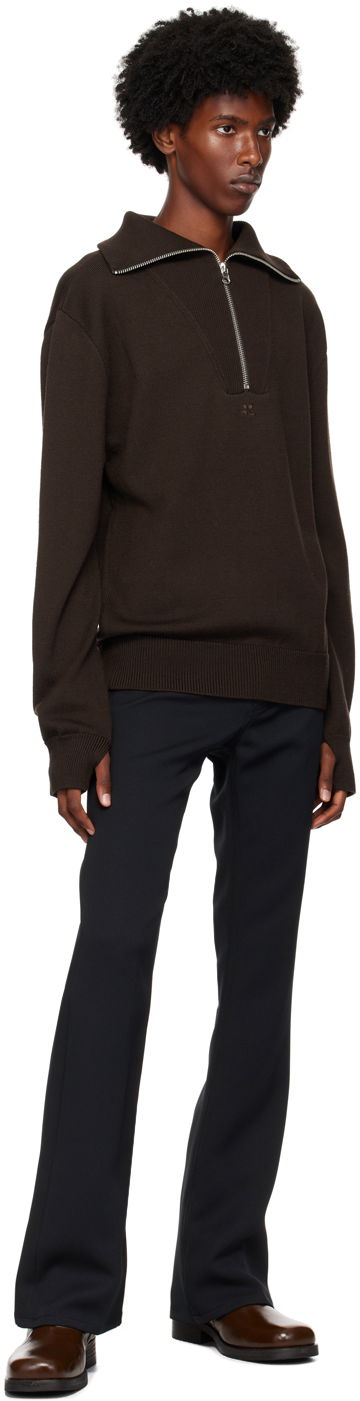 Džemper Courrèges Wool Quarter-Zip Sweater Smeđa | 324MPU171FI0036, 3