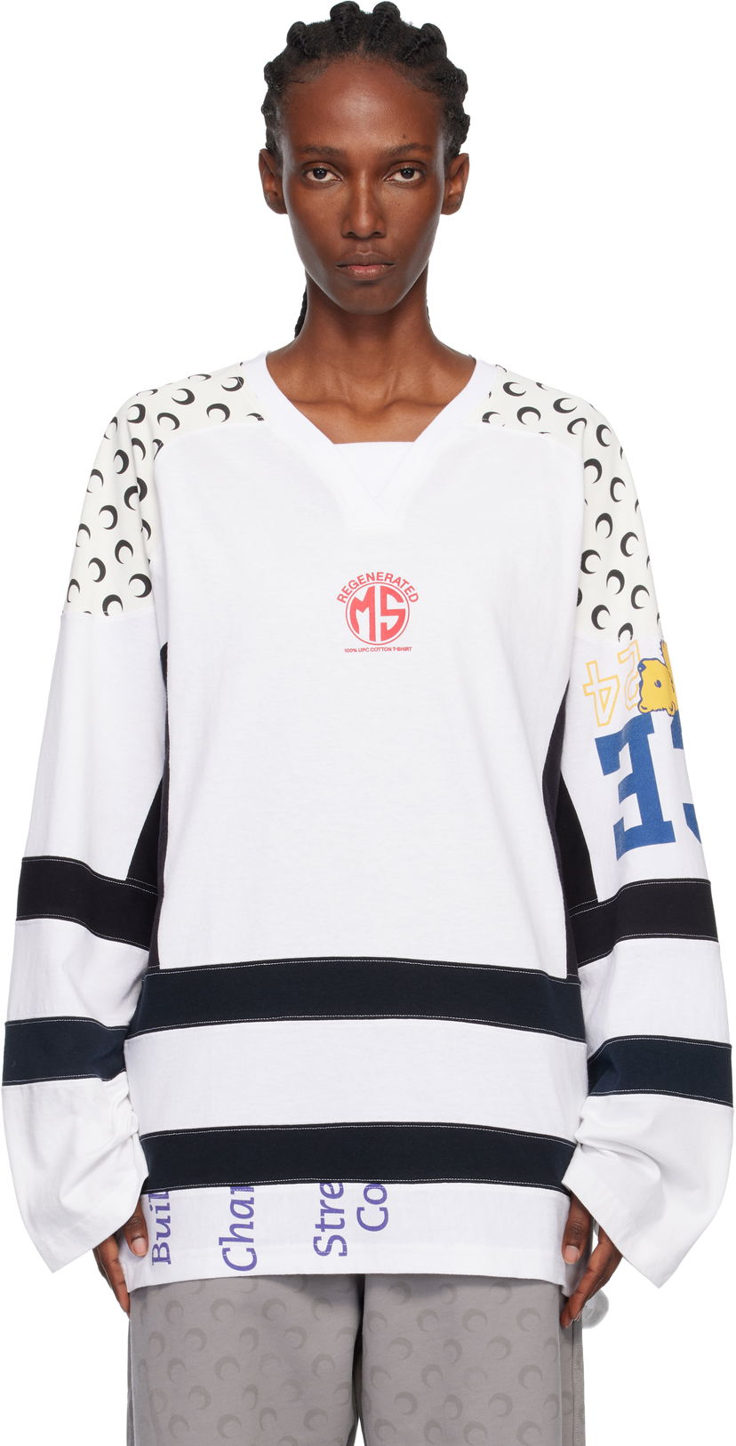 Dres Marine Serre Regenerated Graphic Cotton Long Sleeve Hockey T-shirt Višebojno | MTT095AUJER0003