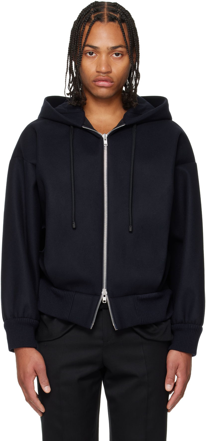 Bomber jakna Simone Rocha Simone Rocha Hooded Zip Bomber Jacket Tamnoplava | 6145B 1265