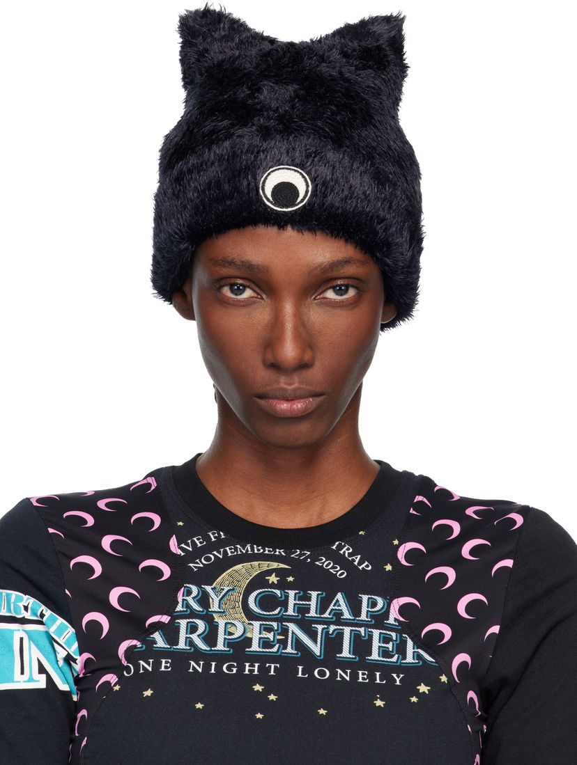 Kapica Marine Serre Marine Serre Wild Fluffy Knit Beanie Crna | UHG068ACKNI0536