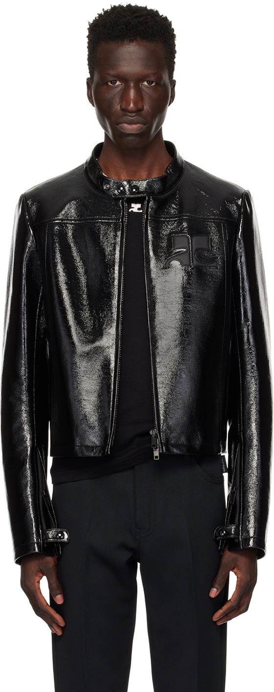 Jakna Courrèges Iconic Leather Jacket Crna | 124CBL175VY0014